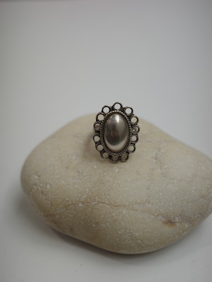 〈vintage silver925〉mexico flower dome ring2