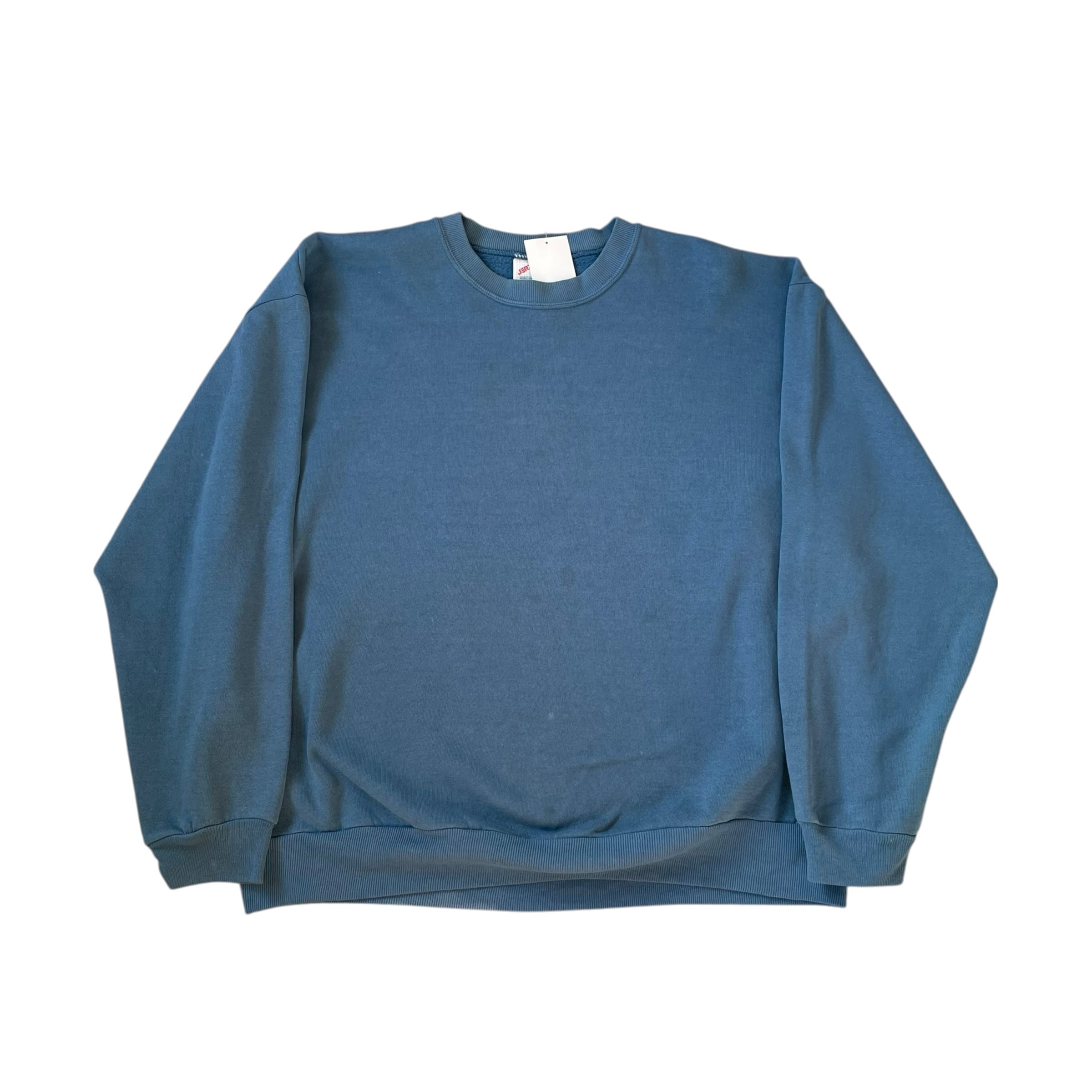 90s JERZEES plain sweat"Blue grey"