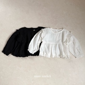 【予約/おまとめ割】mimi market / shoulder frill blouse