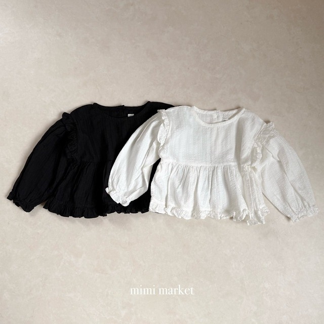 【予約/おまとめ割】mimi market / shoulder frill blouse