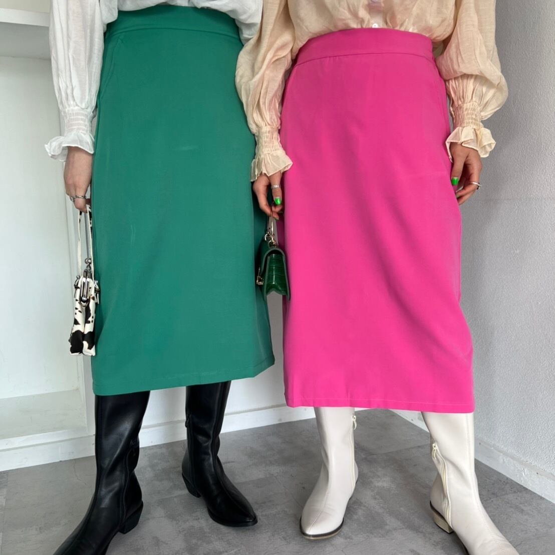 back slit color skirt_LN0941
