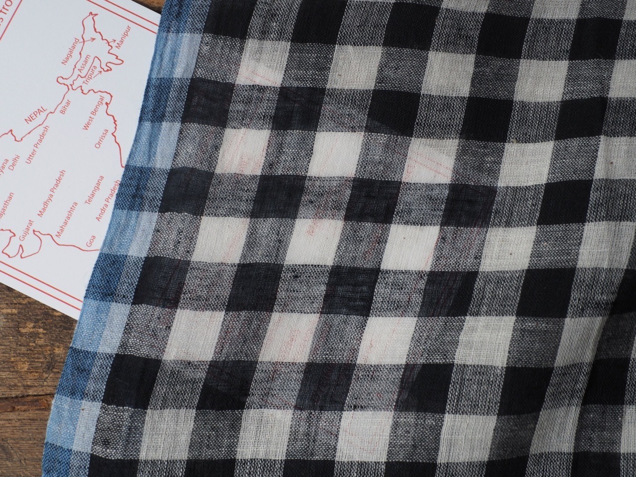 bengal fabric b24 black checked