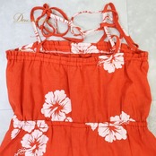 フラダンス 衣装 ワンピース ドレス レッド系 ハイビスカス柄 キャミソールワンピース チューブトップ 2WAY 可愛い 華やか 鮮やか 明るい ハワイアン アロハ ハワイアンプリント フラ ダンス レッスン 練習 キャミワンピ ホワイト系 フラダンス衣装