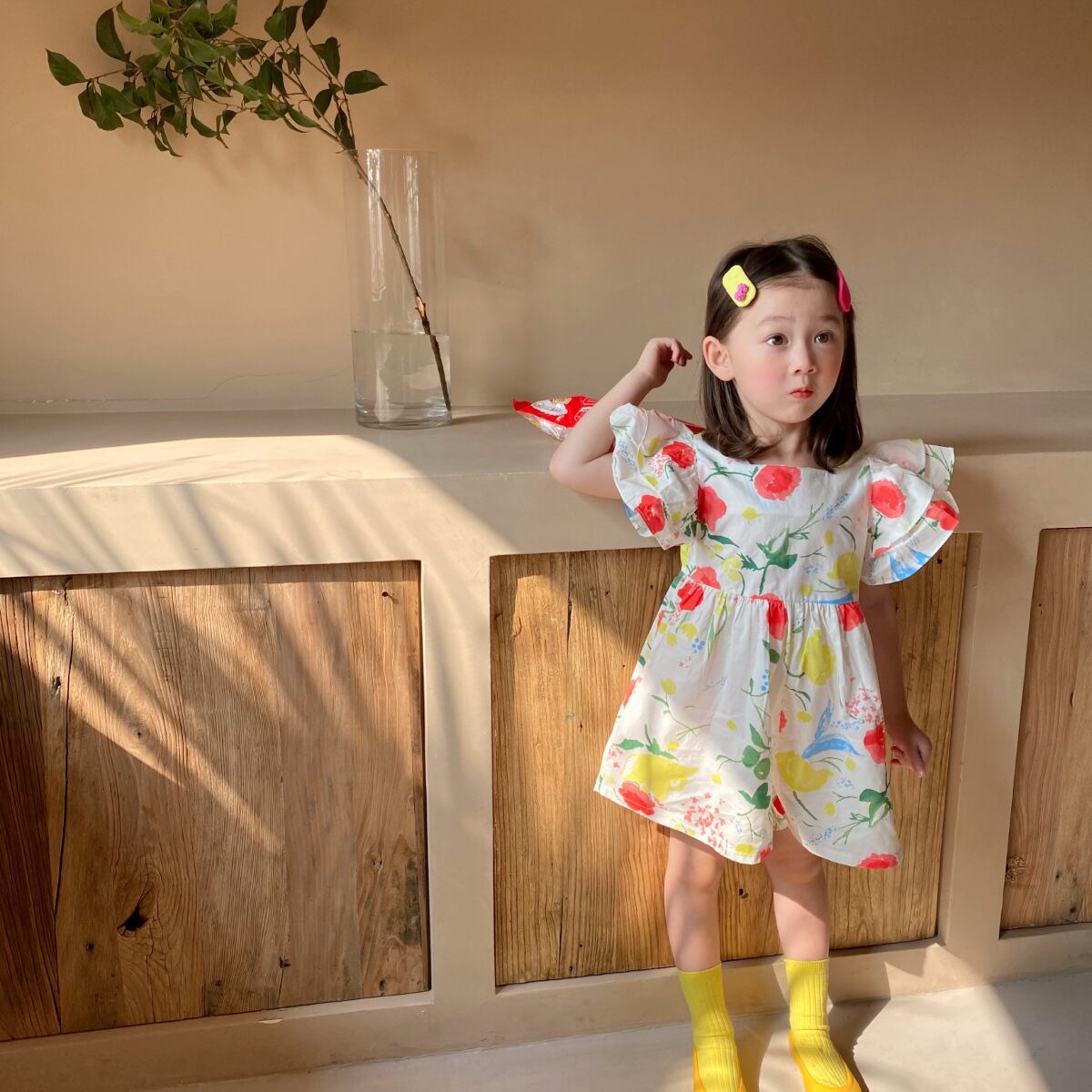 Zara kids zara girl 秋冬 ニット 花柄 パンツ 80 90 - パンツ