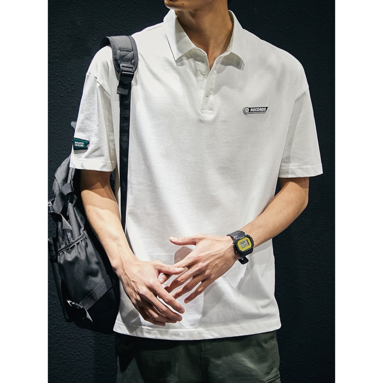 Short-Sleeve Polo Shirt Pocket ◇2color H0313