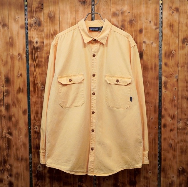 90s patagonia 雪なしタグ シャツ XL/パタゴニア 黄色