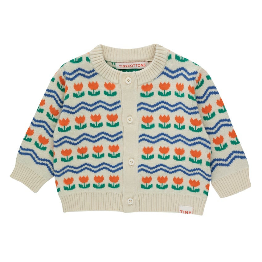 〈 TINY COTTONS 23AW 〉FLOWERS BABY CARDIGAN light cream / カーディガン |  世界のちいさな洋服のお店　ピーカブーヤ powered by BASE