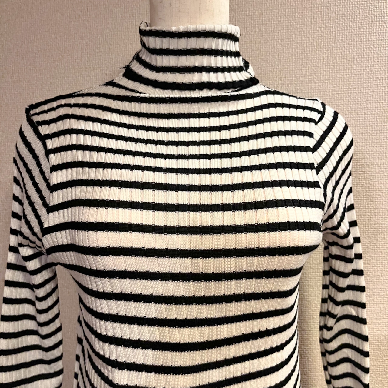 ボーダータートルネックニット LK1124