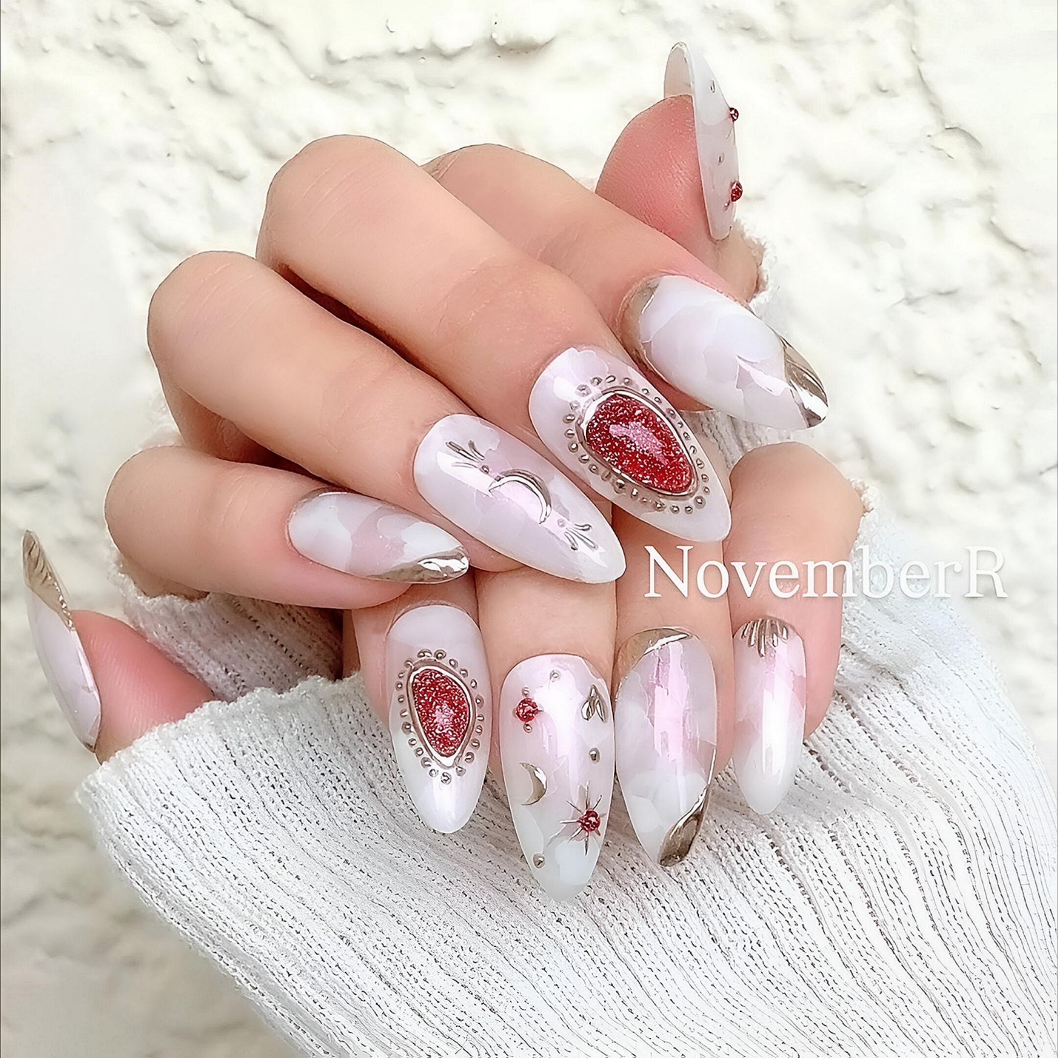 創作撮影アートネイルチップ LA874☆ニュアンス×アートネイルチップ | NovemberR 〰️ネイルチップ