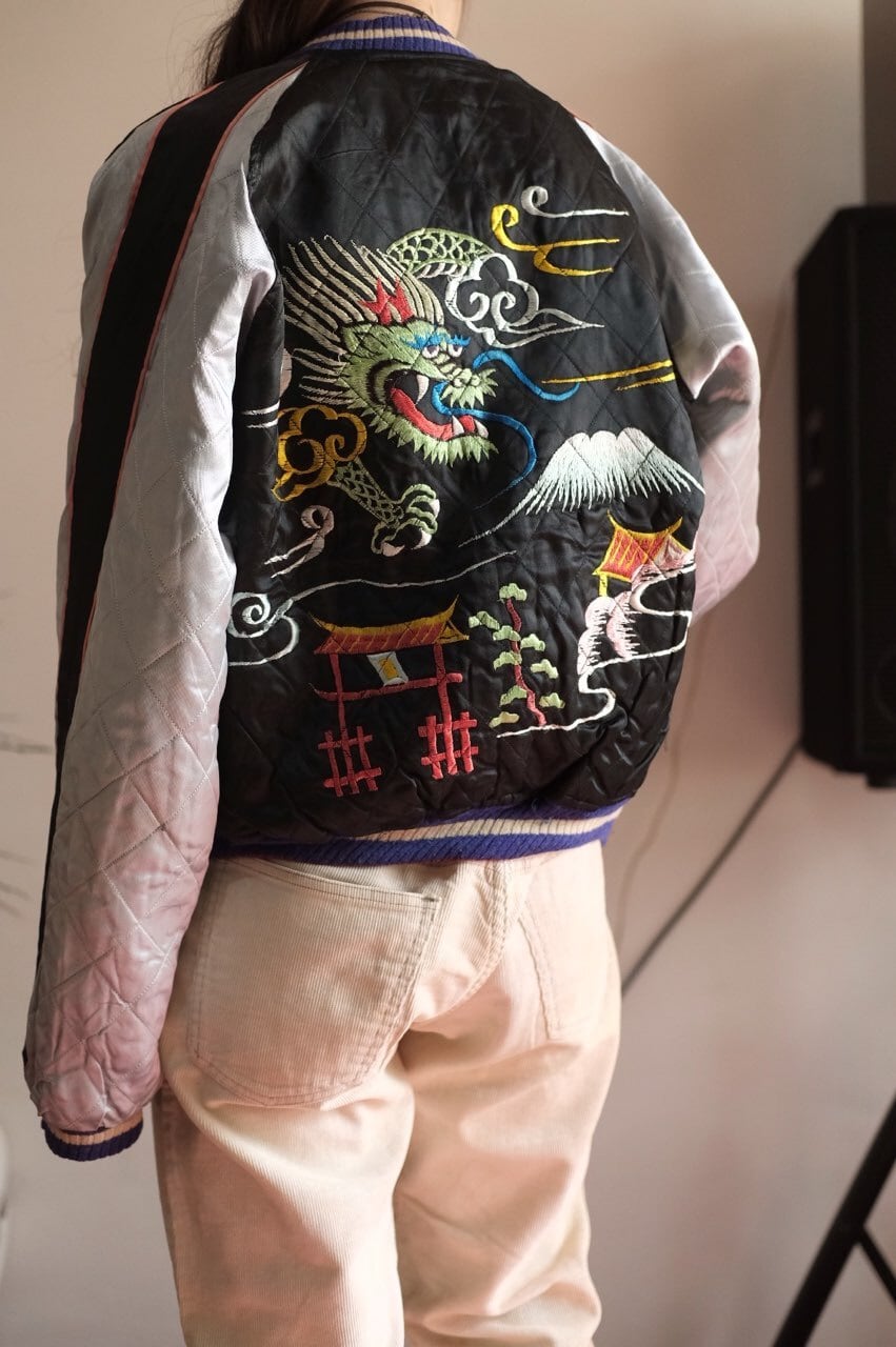 50's 顔虎 Souvenir jacket | 8 1/2 hakka nibunnoichi