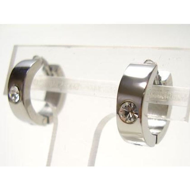 【年始セール】エレガント&ゴージャス！幅0.4cmCZフープステンレスピアスst esh805