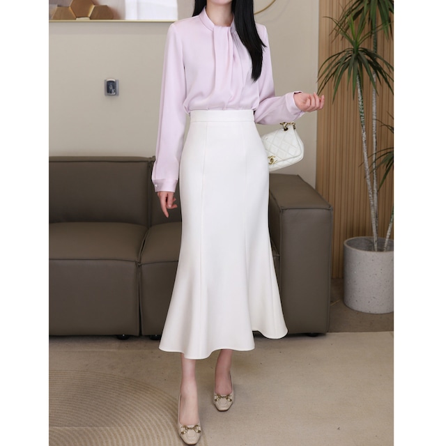 ハイウエスト マーメイド ミモレ丈 スカート　JC0262