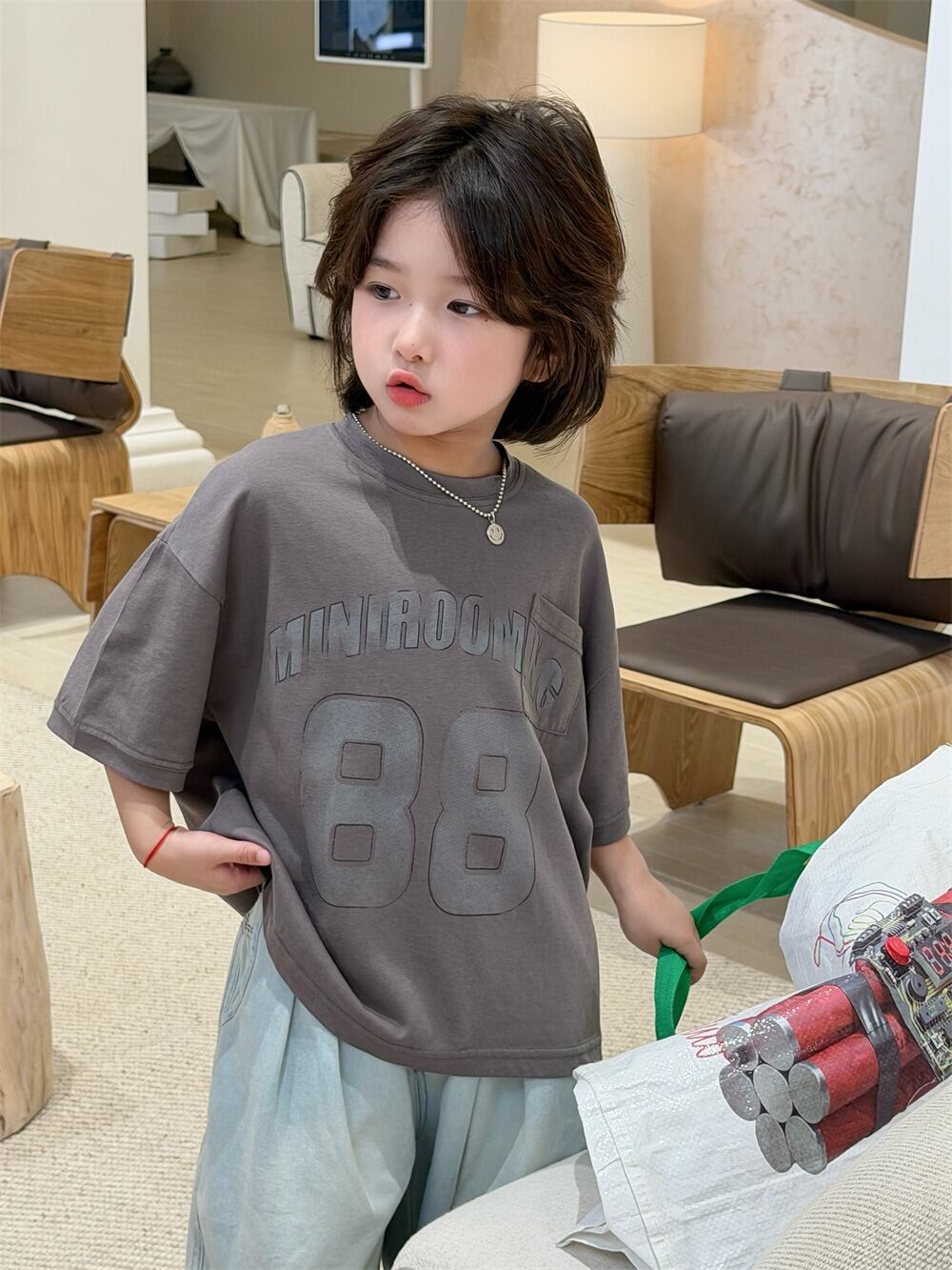 ビッグナンバリングTシャツ（3色展開）XDJK｜トップス オーバーサイズ
