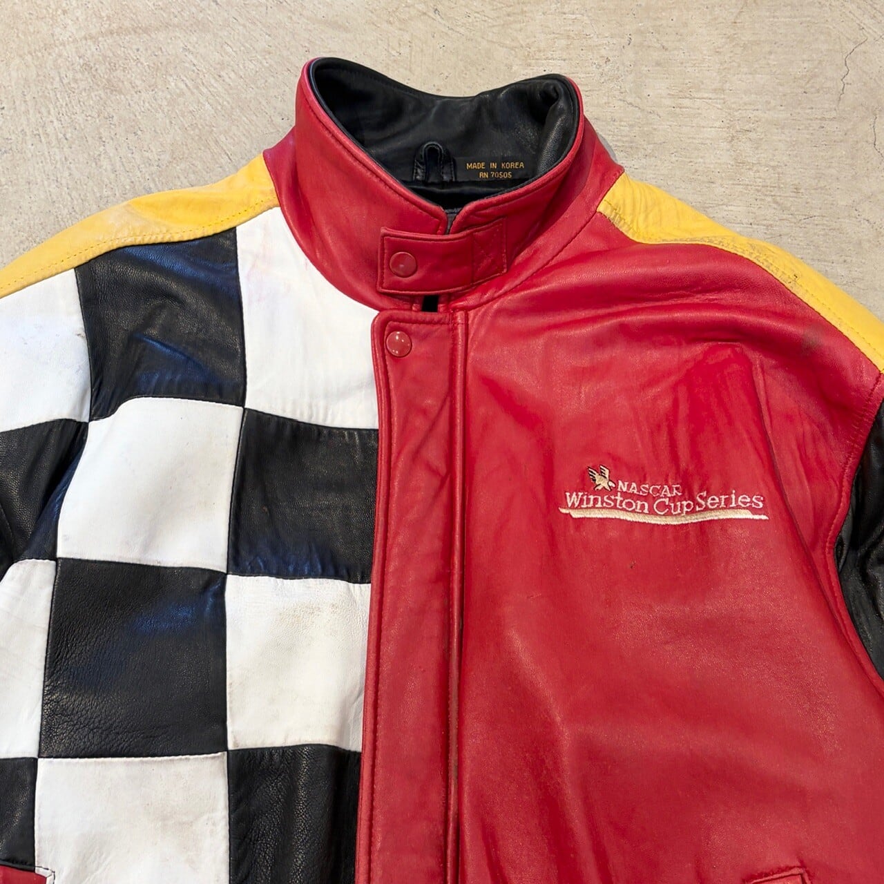 1990s WINSTON CUP RACING JACKET RED/CHECKER | safarionline