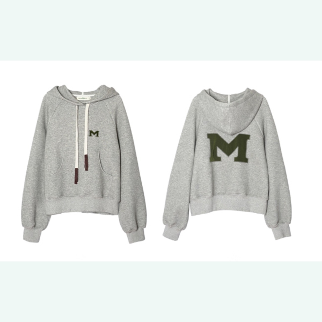 【2color】レトロカレッジ風「M」ロゴパーカー 《i0757》