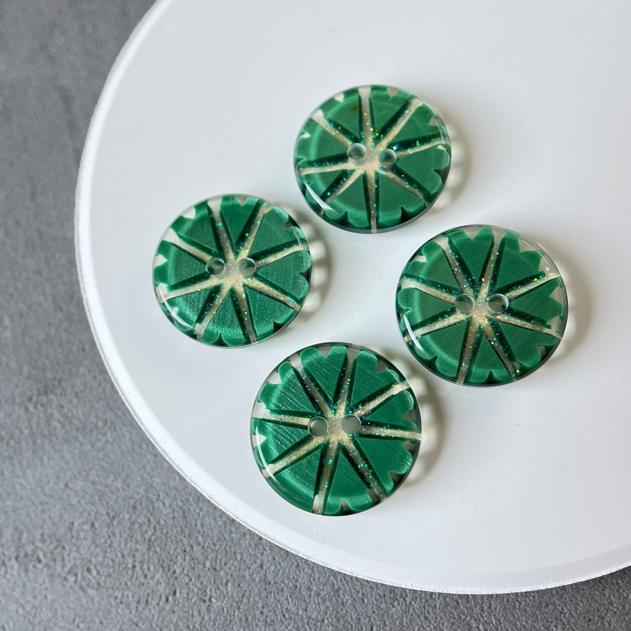 ラメグリーン×エイトリーフ 18mm・画像4