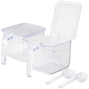 【新着特価】マーナ (marna) 調味料ポット ワイド WEBカラー (クリア / 2個入り) 調味料入れ (湿気防止) 調味料 容器 ケース (グッドロックコンテナ) R534CL