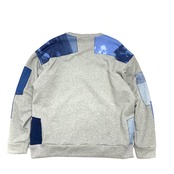 【 hoodie15】 Remake Crew sweatshirt gray × denim