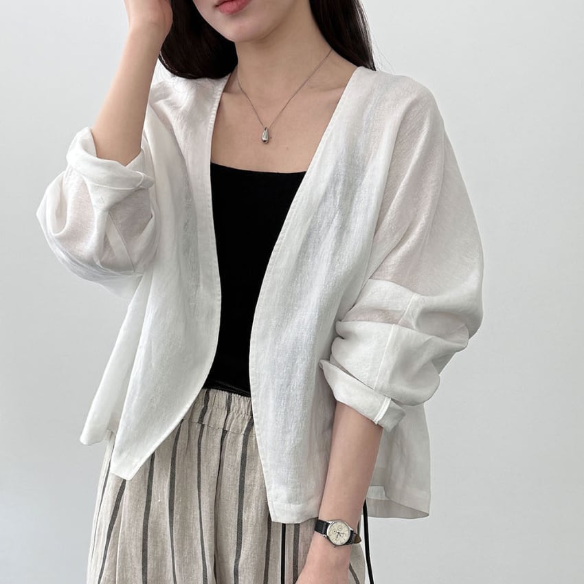 collarless jacket　J00536