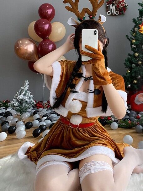 【定番】トナカイワンピース+ポンチョセット【3色】V05035