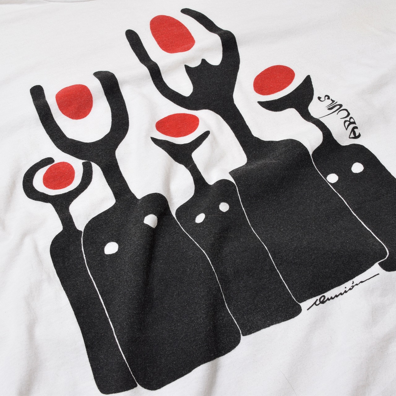00s ABULIS アートプリントTシャツ ホワイト コットン