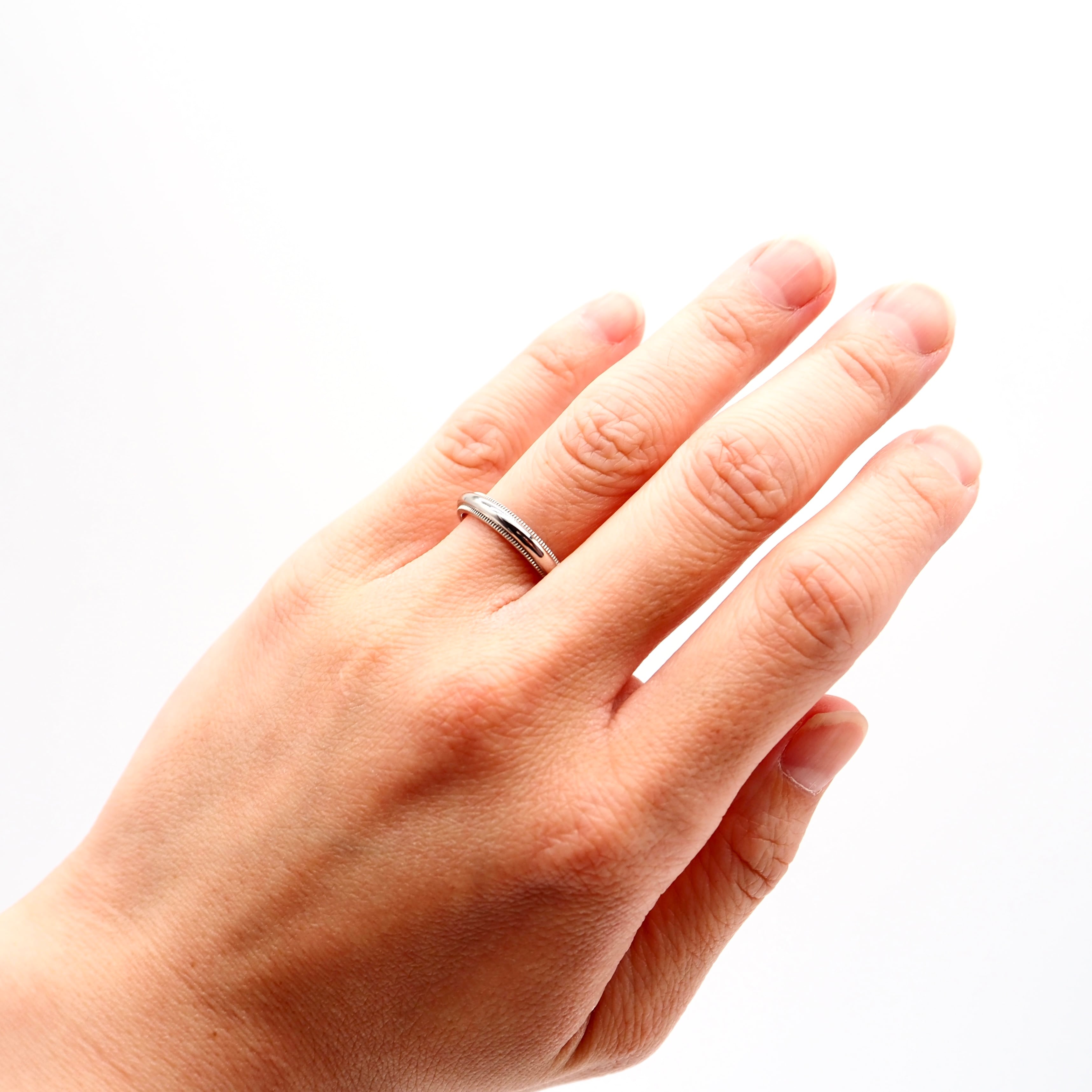 Tiffany & Co. ミルグレイン 8号 Tiffany&Co. 約8号 ミルグレイン リング プラチナ ティファニー