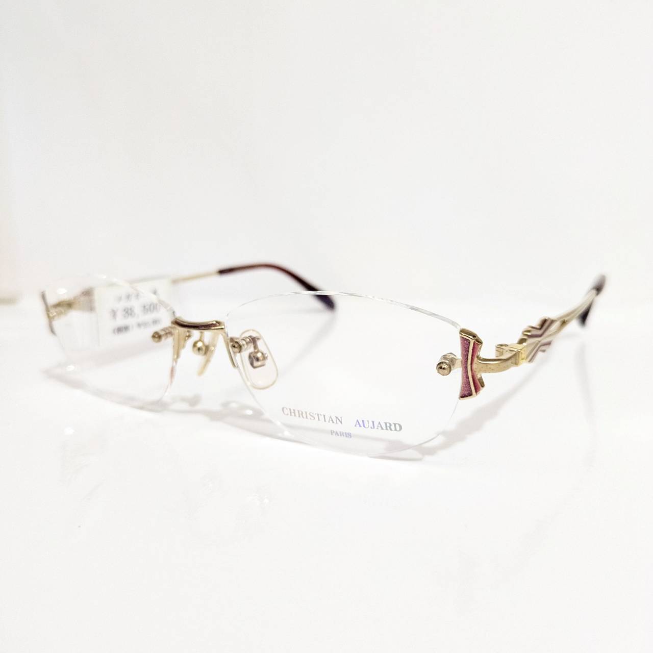 ※【CHRISTIAN AUJARD】オーバルメタルフレーム ゴールド・グリーン