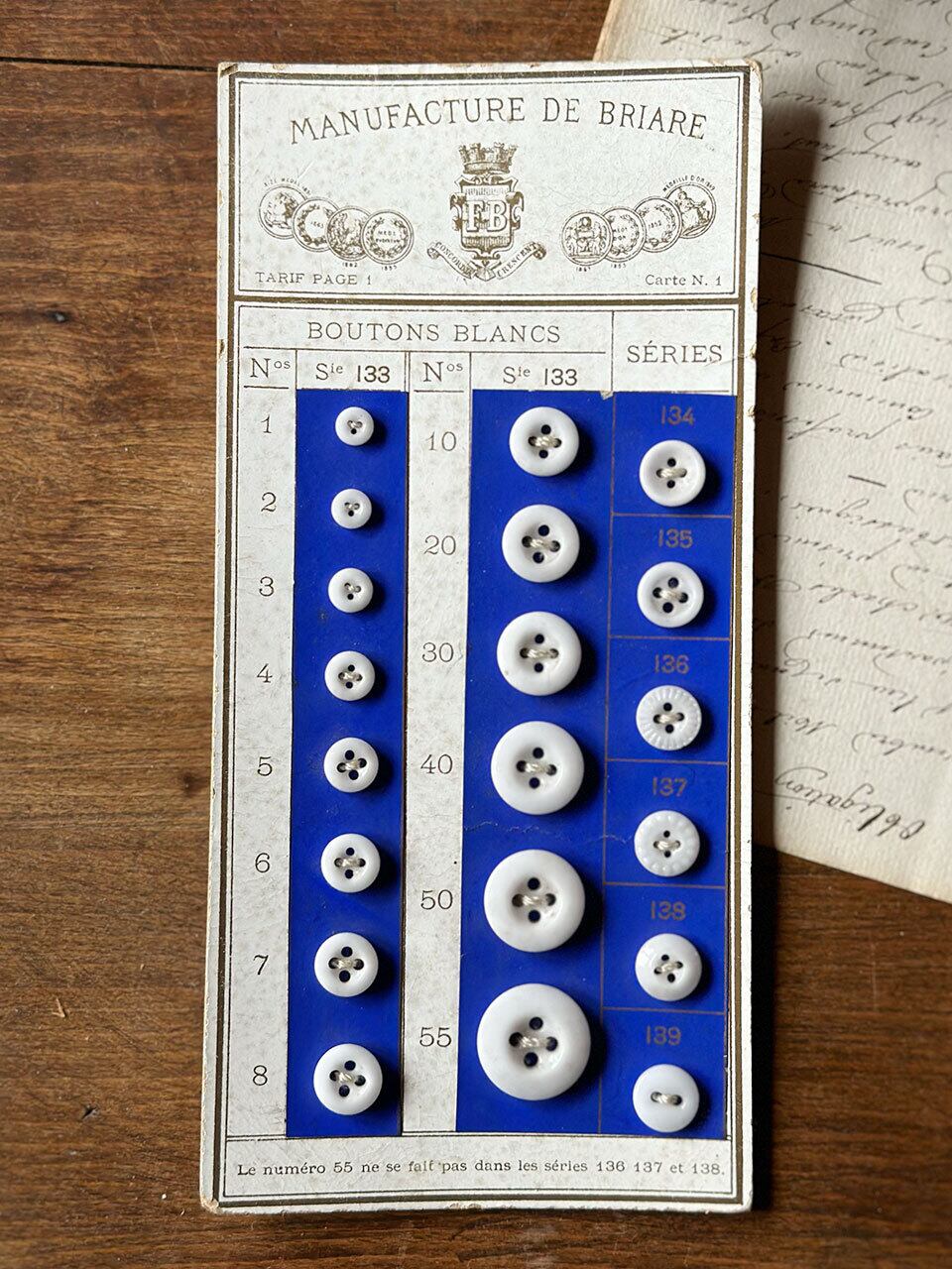 ミルクボタンシート 青の台紙 ブルー | Brocante de La Cocotte