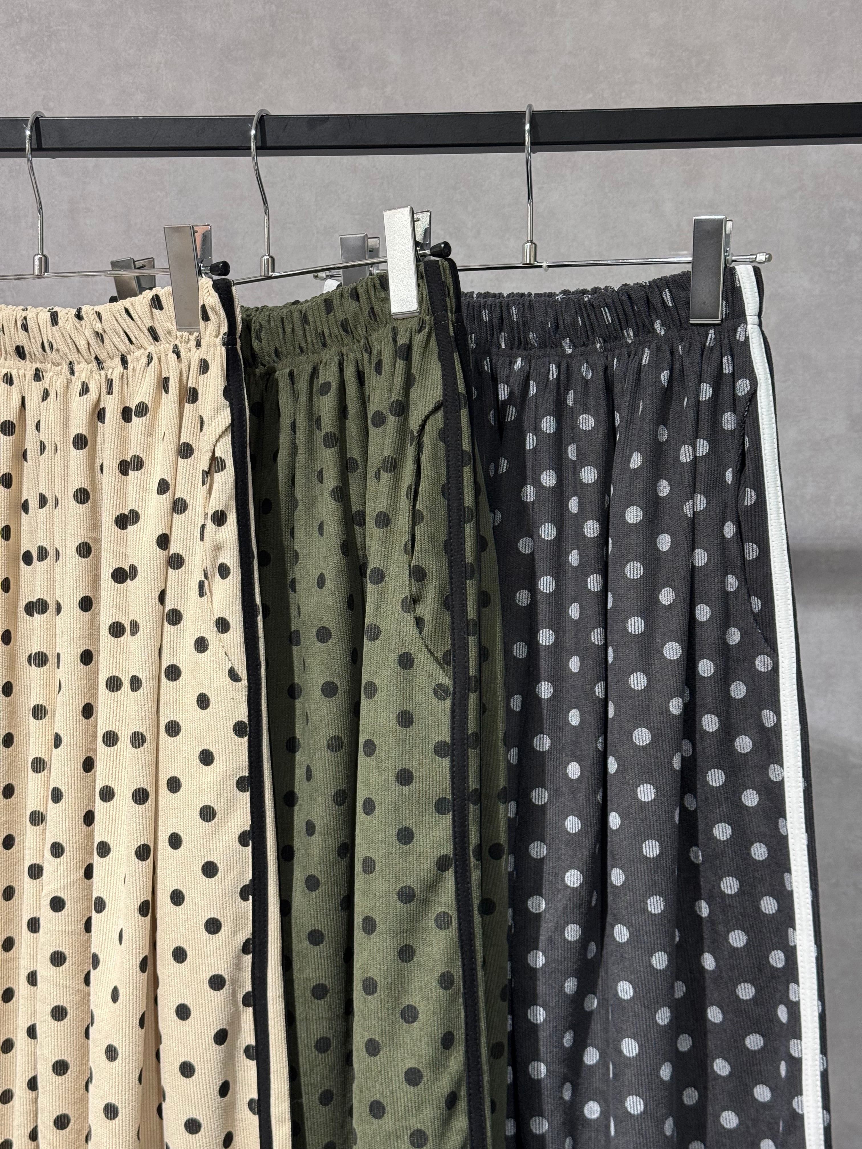 corduroy dot line pants