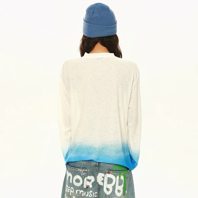 アップルグラフィックグラデーションロングTシャツ 2col R02582