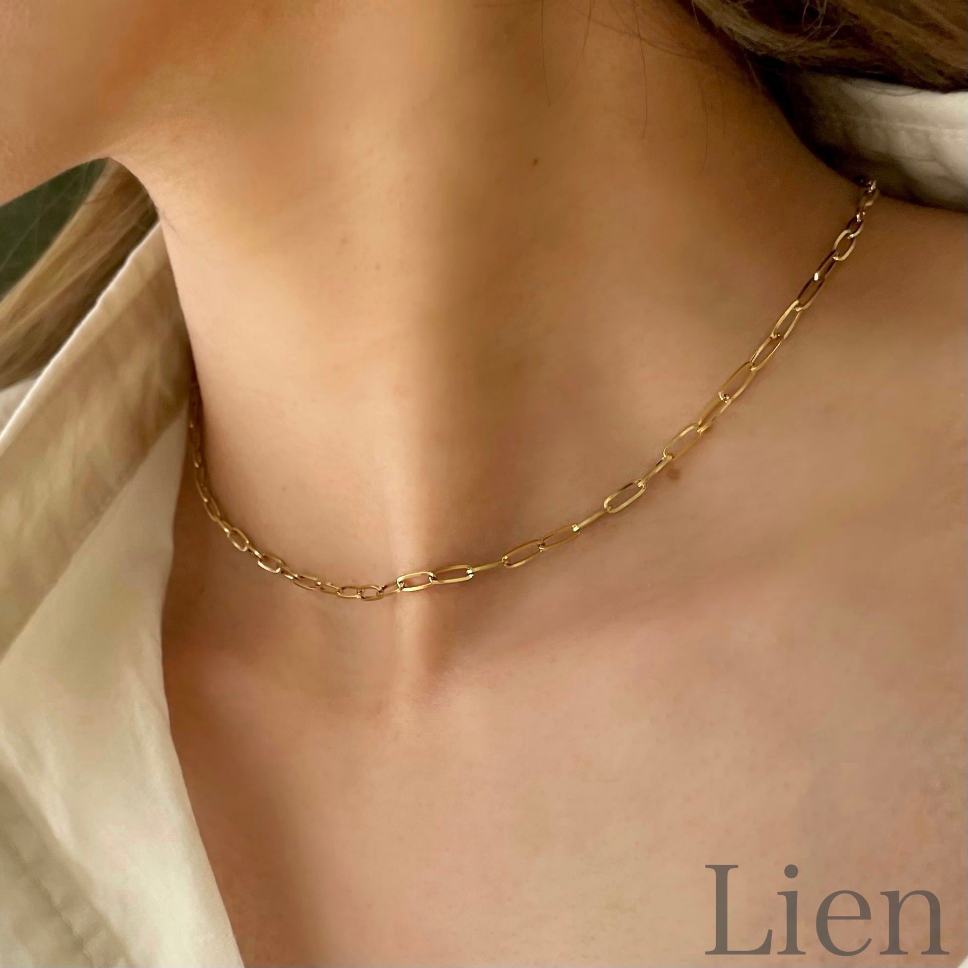 細め オーバルチェーン ネックレス◇つけっぱなし!OK 316L