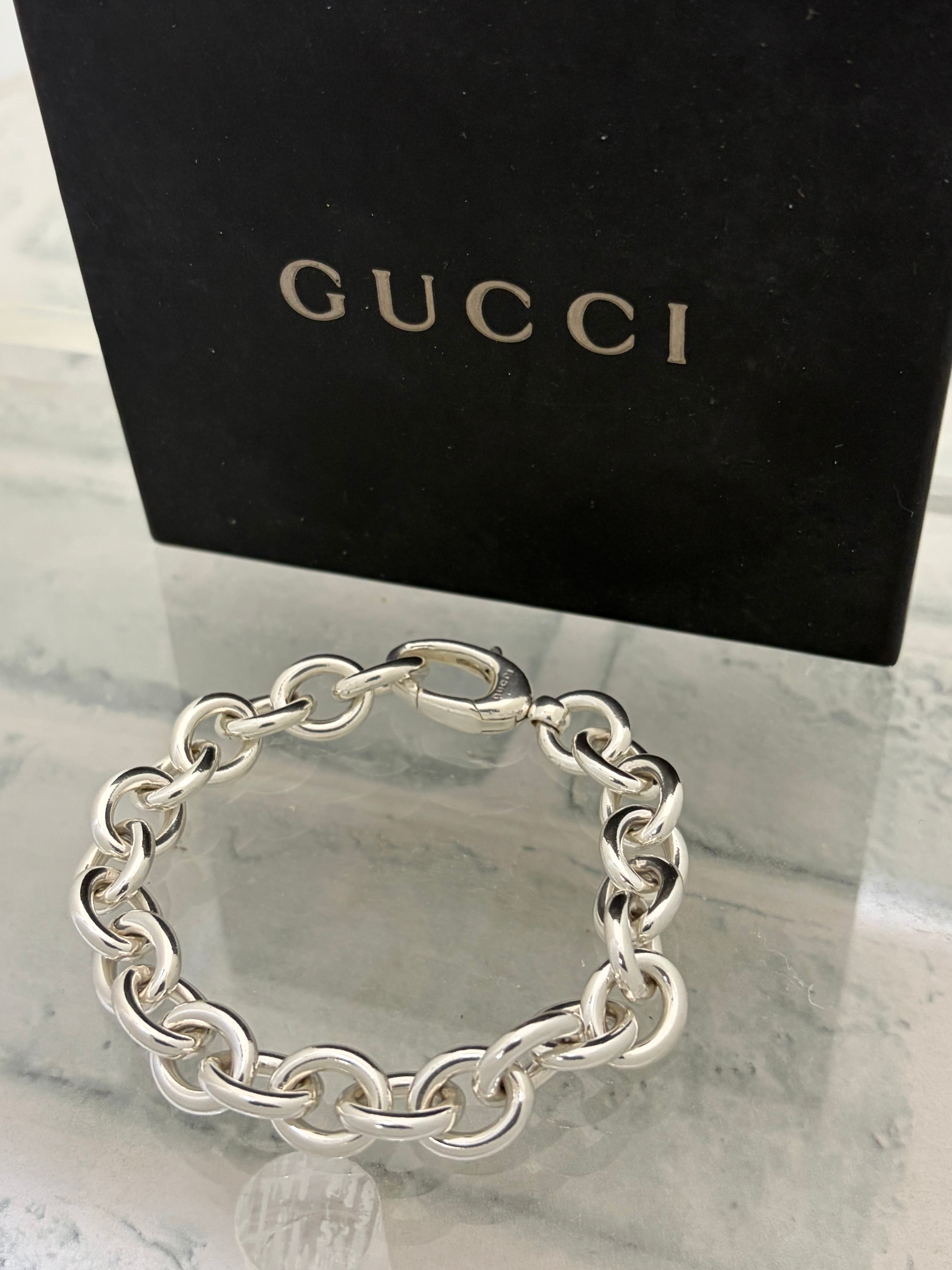 超美品 オールドグッチ GUCCI ヘビー リンクチェーン ブレスレット