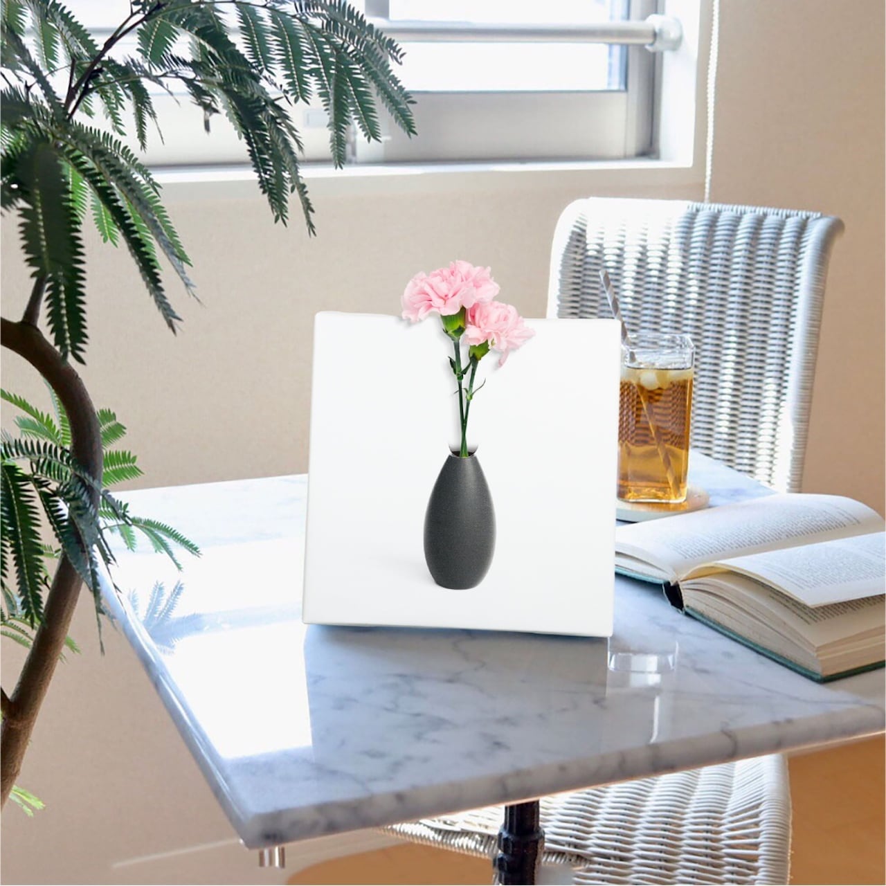 アートパネル キャンバスアート ファブリックパネル 花瓶 一輪挿し