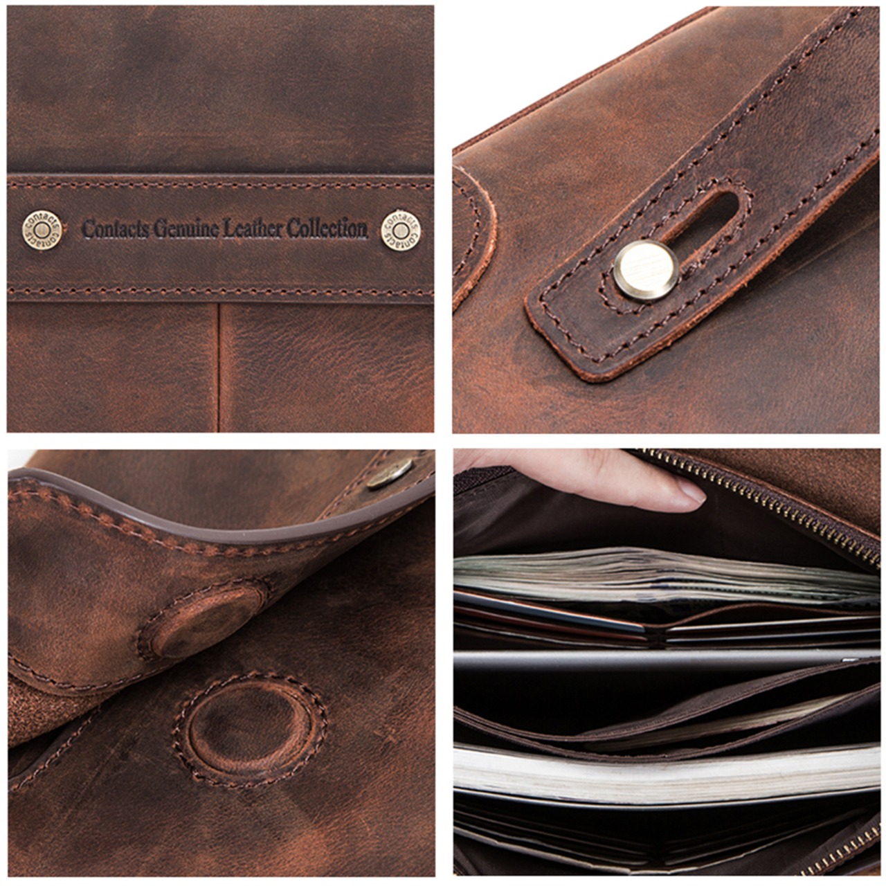 Crazy Horse Leather Clutch Bag / 本革 クレイジーホース レザー クラッチ バッグ