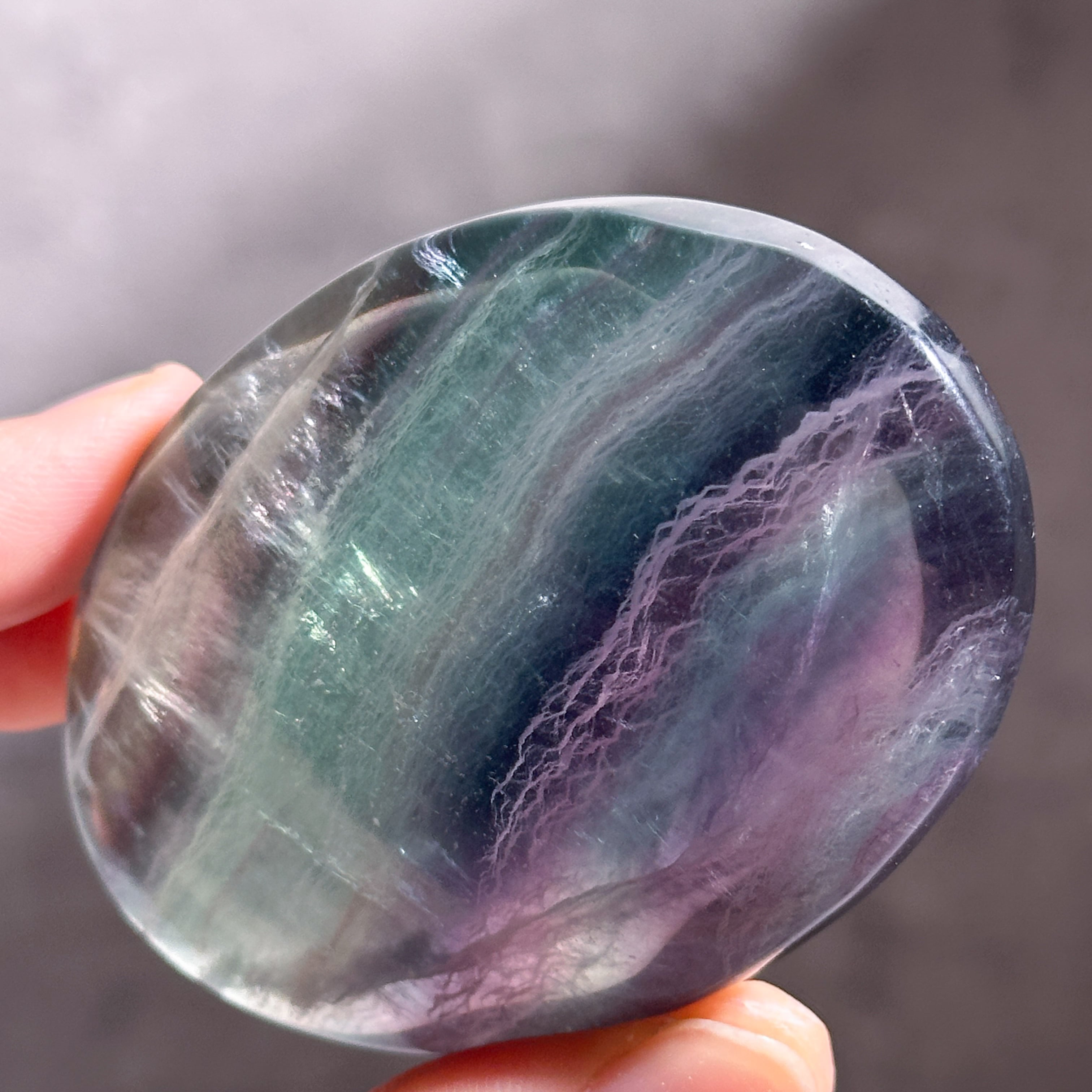 レインボーフローライト パームストーン03◇ Rainbow Fluorite