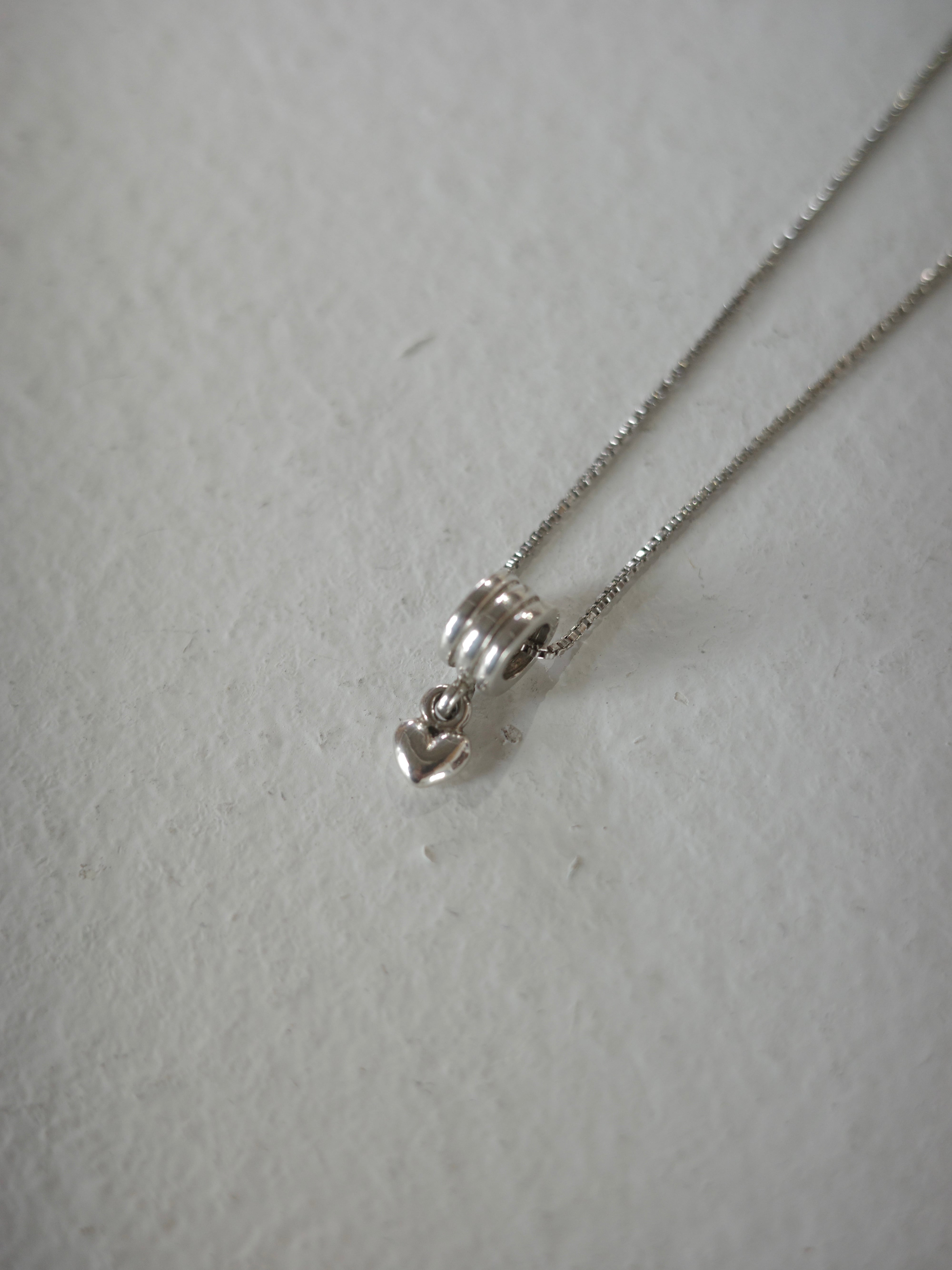〈vintage silver925〉petit heart tube necklace