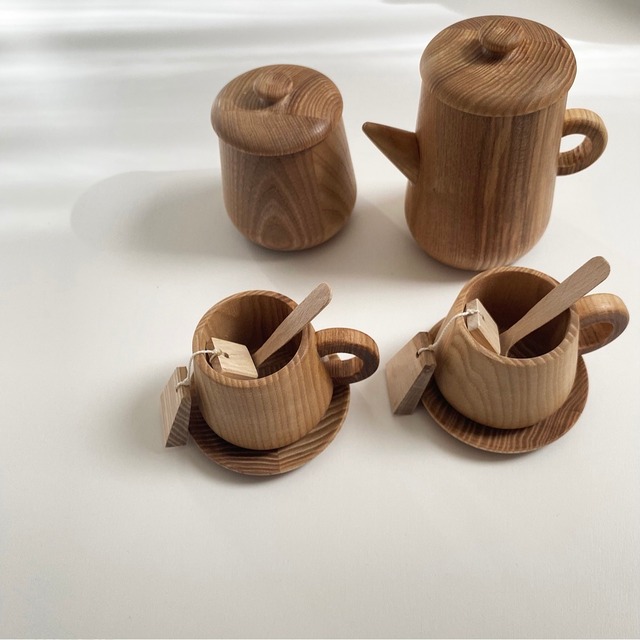 【即納≫残り1点】wooden tea time set 木製ティータイムセット