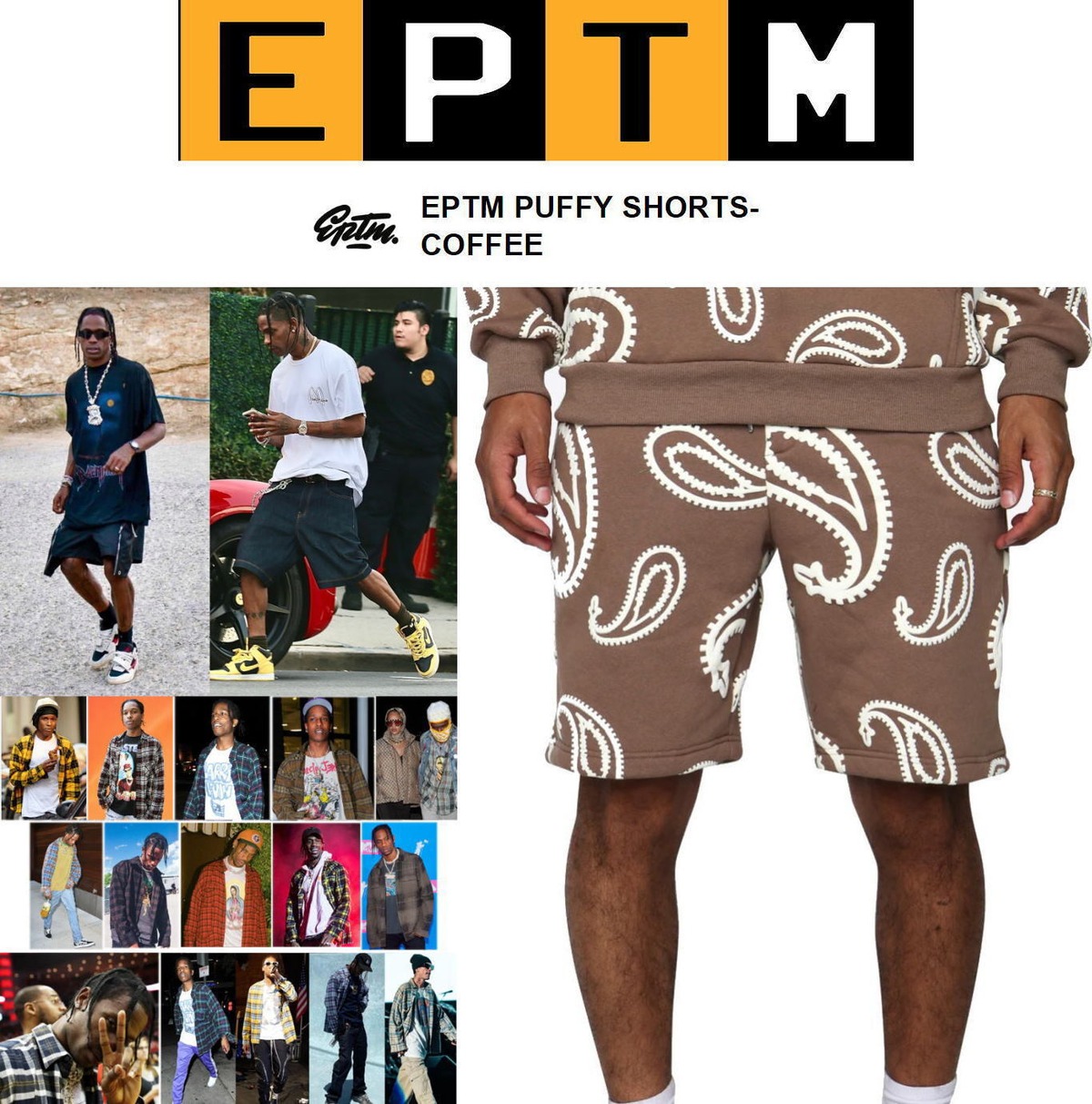 送料無料】EPTM エピトミ ペイズリースウェットショートパンツ・ハーフ 