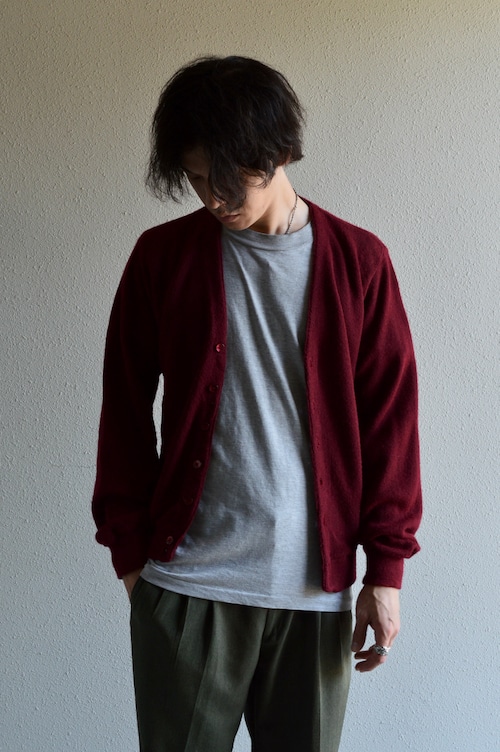 KINGS ROAD by Sears 1970's ORLON ACRYLIC Vintage Knit Cardigan Burgundy キングスロード シアーズ 70s オーロンアクリル カーディガン