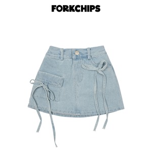 [FORKCHIPS] Cube Ribbon Skirt (JS/JM/JL/JXL) / [포크칩스] 큐브리본스커트 (JS/JM/JL/JXL)