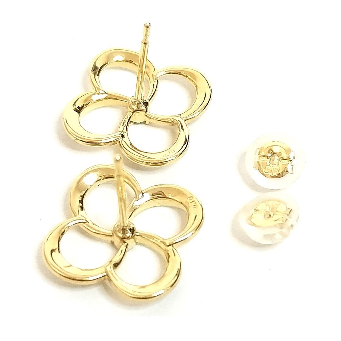 K18 ダイヤモンド ピアス 18金 ゴールド イエローゴールド フラワー  