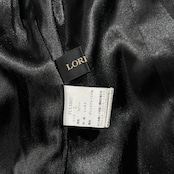 本毛皮 LORITTI ロリッティ 高級 毛皮 ラビット & レッキス ファー コート サイズ L /ブラック系/レディース