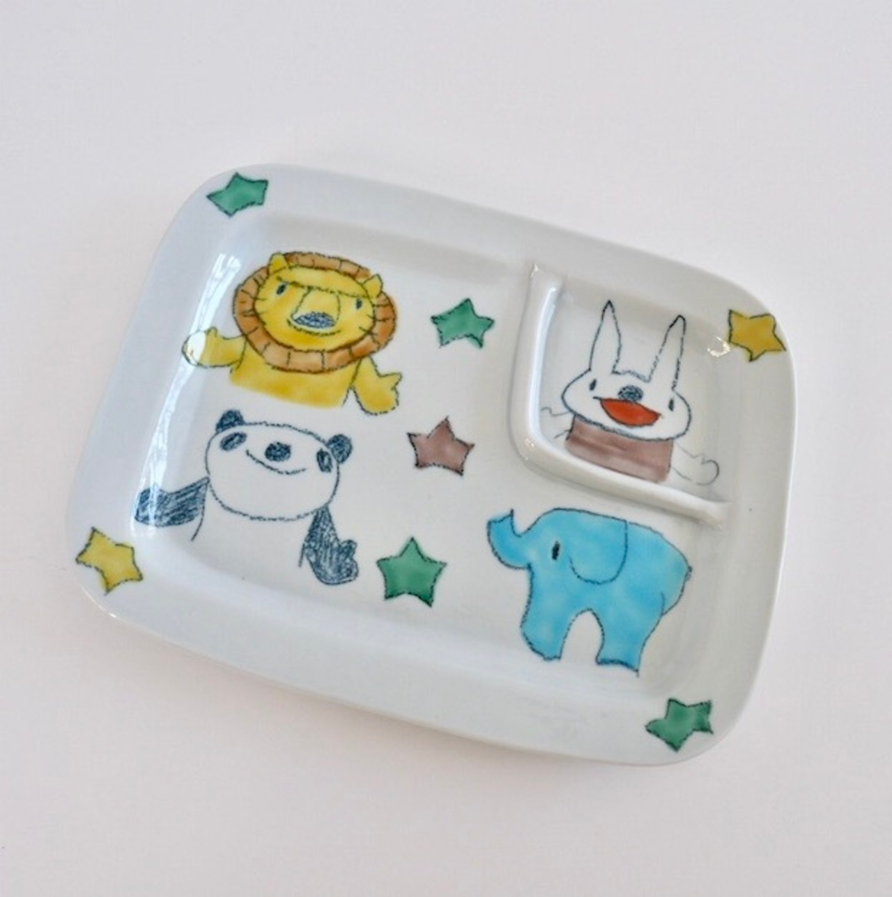 村田菜穂美作　ランチプレート　「ライオンとぞうさん」［2104130000096］