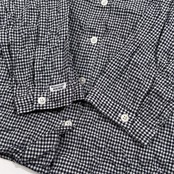 Mademoiselle NON NON マドモアゼルノンノン ギンガムチェック 七分袖 シャツ ブラウス サイズ 38 M /ホワイト×ネイビー