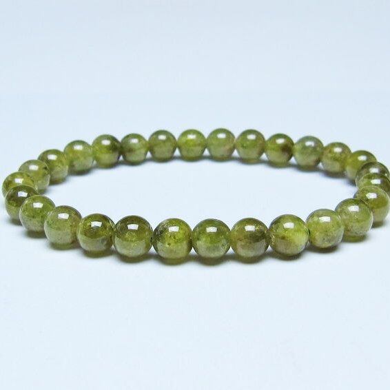 ツァボライト ブレスレット 6mm 一点物 メール便可 111-49721
