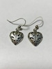 Vintage Heart Shaped Watermark Pirced Earrings 