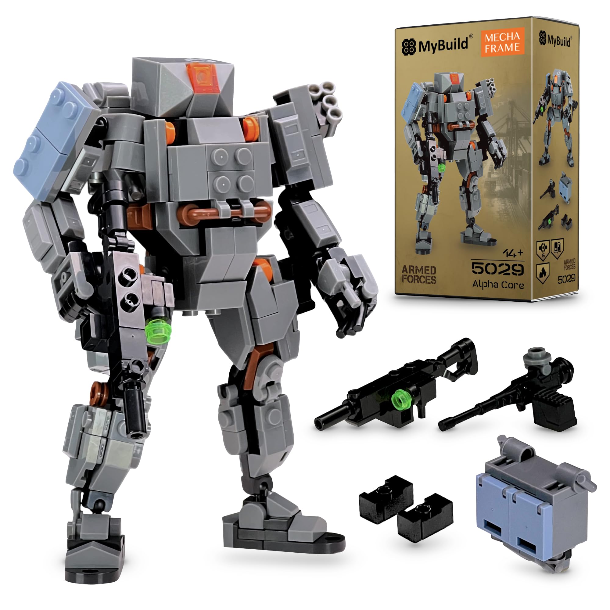 【特価処分】MyBuild(マイビルド) Armed Forces アルファ・コア 5029 — 汎用タクティカルメカ | モジュラー装備対応 | 可動ロボットモデル | 14歳以上