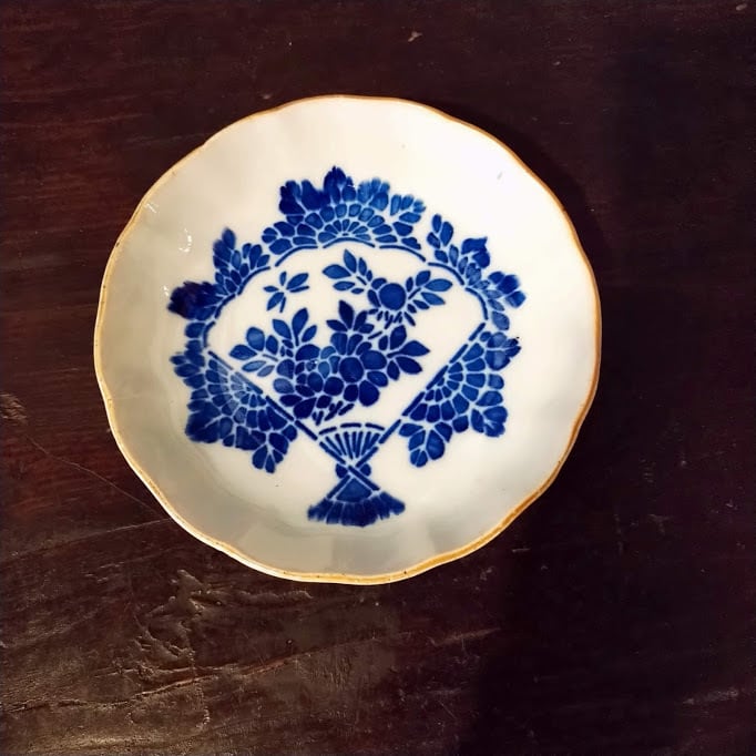 1枚ずつ】印判 扇子 なます皿 膾皿 【BE37】日本の古いお皿 骨董