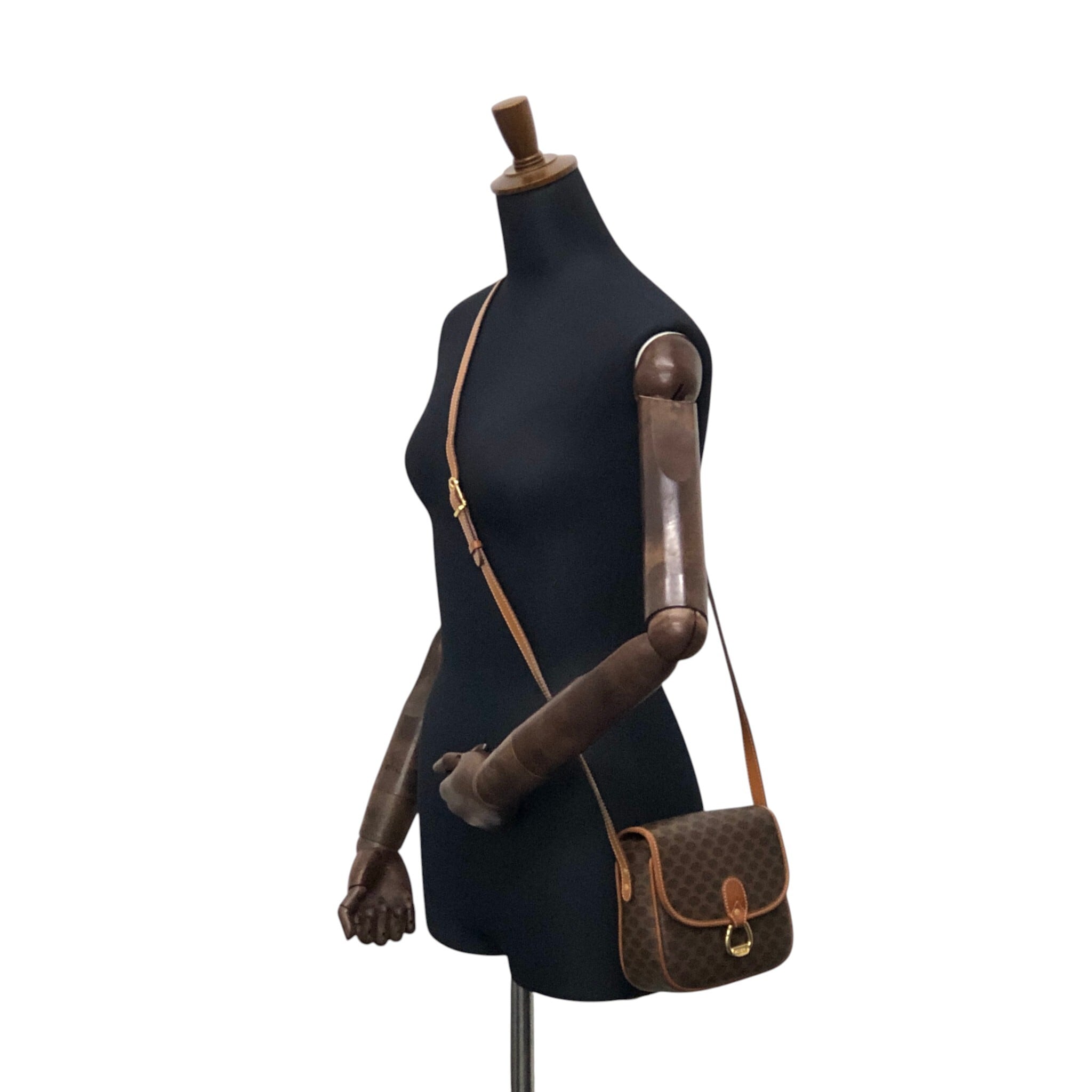 CELINE セリーヌ マカダム ショルダーバッグ ブラウン ホースビット