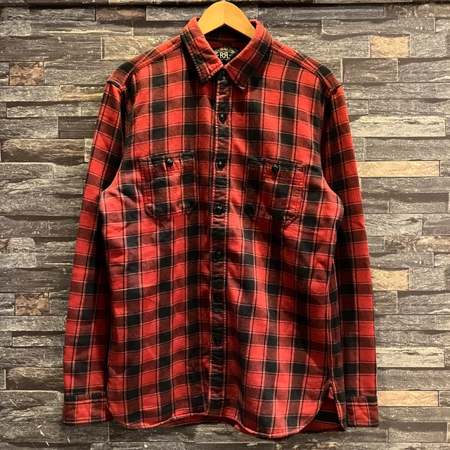 RRL FLANNEL CHECK SHIRT RED